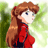 Pixelated anime-style character with long brown hair and red outfit on left, black background with white text "Anime IM" and stylized "AIM" logo on right in a contact sheet layout.