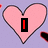 A pink heart-shaped icon with red text elements on a light purple background, showing sequential animation changes.