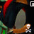 Animated pixel art of a character with brown hair and black clothing, showing text animation that reads 'MY REVENGE' in white block letters over the image.