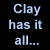 A 3x3 contact sheet of a Clay Aiken-themed animated buddy icon featuring text and character images across seven sampled frames.