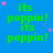 Blue background with green text reading 'its poppin!' repeated in a , pink and purple stars scattered throughout