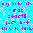 Pixelated cyan background with white bubble outlines and repeating pink text reading 'my friends r mod beast!! just like this bubble' in a pattern