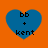 Four blue heart-shaped icons on an orange background, each containing 'bb + kent' text in black pixelated font.