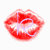 Red lips with white teeth and purple text overlays on a white background, transitioning from 'k' to 'l' to 's' across frames.