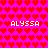 A static pixel art image with a bright pink background covered in repeating red heart shapes, featuring four instances of the text 'ALYSSA' in white pixelated letters.