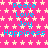 A static image with a bright pink background covered in small light yellow stars, featuring repeated text phrases in cyan.