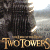 A 50x50 pixel animated buddy icon featuring a split composition with a dark, textured tower on the left and green text reading "Original Icons .com" on the right against a solid background.