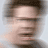 A 4-frame contact sheet of a pixelated animated icon featuring two men with changing facial expressions and the text "GOOD LUCK CHUCK" in bold white letters on a light gray background.