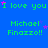 Blue background with green text repeating 'I love you' and 'Michael Finazzo!!', pink stars scattered throughout.