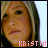 A 3x3 contact sheet of eight animated frames showing a blonde woman's face with subtle expression changes, each frame overlaid with the name "KRISTIN" in pink and black pixelated text.