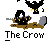 Pixel art buddy icon featuring a crow character with yellow accents, displayed in two identical frames within a contact sheet layout alongside promotional text for badassbuddy.com.