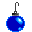 Six pixelated spherical ornaments with metallic hooks hang in two against a gray background, each displaying distinct color and light reflection patterns
