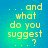 Yellow pixelated text on a blue-green gradient background reads '... and what do you suggest ...?' with visible motion blur in some frames.