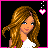 Animated contact sheet of a pixel-art character with pink accents and heart motifs, showing sequential frames including full-body views, text animation, and arrow effects on black background.