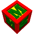 A red cube with green 'M' letters on yellow faces rotates through multiple angles against a gray background.