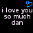Blue pixelated heart symbol above repeated white text on black background.