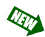 Green arrow-shaped icon with white lines and partial text, displayed in four rotated positions against a gray background