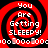 Red and black spiral pattern with white text reading "You Are Getting SLEEPY!" repeated four times in a , each instance containing small pixelated shapes below the text