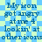 Blue and light green checkered background with repeated text reading "My icon got angry at me 4 lookin' at other icons" in dark blue pixelated font.