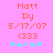 Pink background with orange text reading 'Matt Ily 5/17/07 (333)' and five light blue star-like symbols below, two of which change position between frames.