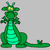Pixelated green dragon with segmented body and antennae, next to a blue text box reading TEAM DRAGON! above a crying anime character with purple hair.