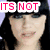 six pixelated showing a person with black hair and bangs, with text overlays reading 'ITS NOT', 'ABOUT', 'THE', and 'MONEY' in pink and white