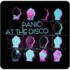 Static image of a grid of stylized head icons with neon colors and text reading 'PANIC AT THE DISCO' in the center.
