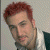 A split-frame contact sheet showing a pixelated portrait of a person with red hair on the left and green text reading "Original Icons .com" on a dark green background on the right.