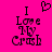 Pixelated text 'I Love My Crush' on bright pink background with heart symbol above 'I', two identical frames side-by-side.