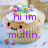 Animated cupcake character with white frosting, pink cheeks, and colorful sprinkles displays multiple text phrases over time.