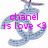 Pixelated image of a blue dolphin with pink text reading 'chanel is love' and two heart symbols overlaid on the right side.