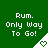 A 48x48 pixel animated buddy icon displayed in a 3x2 contact sheet with six frames showing sequential animation of a heart symbol inside a triangular shape on a green background, accompanied by the text "Rum. Only Way To Go!".