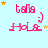 Pixelated pink text 'talia' and 'Hole' with a smiling face, surrounded by yellow and white stars on a light blue background.