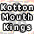 A contact sheet of five animated frames from a Kotton Mouth Kings promotional icon showing text and logo elements on a pixelated background.