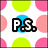 Pixelated icon with colorful polka dots background, black 'P.S.' text, blue circle with pink 'I', and green 'ROCK!' text.