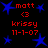 Red text and blue stars on black background, with repeated names and date across four identical sections.