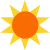 A pixelated sun icon with an orange center and yellow rays on a white background, next to green text reading "Original Icons .com" on dark green.