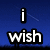 Blue background with white text reading "i on my that wish star you are for wishing me" in pixelated font, partially cropped at bottom and right.
