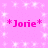 *Jorie* appears four times in a on a pink background with white sparkles; the text is static and does not animate