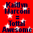 Red background with white stars and dark blue text reading "Kaidyn Marconi = Tottal Awesome" repeated twice in a