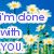 A 2x2 contact sheet of a flower field animation with text 'i'm done with YOU.' in different styles across three frames.