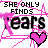 Pixelated text and symbols on a white background with pink accents, showing variations in lettering