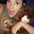 A pixelated image of a person with brown hair and a gray shirt on the left, next to bright pink background text reading "I Love Valorie =]".