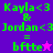 Green text on purple background reads 'Kayla<3 & Jordan<3 = bftte' with a star symbol, where the star changes color between frames.