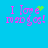 Pixelated text on cyan background with green sparkles above 'love' in four showing animation frames