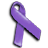 Static pixelated purple ribbon icon with black outline on white background, rendered in low-resolution style typical of early internet graphics.