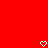 Red background with two white pixelated heart shapes positioned at the bottom center and bottom right.