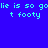 Four quadrants of solid color backgrounds with cyan pixelated text reading "lie is so go t footy" in each quadrant.