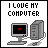 pixelated computer icons with 'I LOVE MY COMPUTER' text, each showing a desktop setup with monitor and tower, some with red heart symbols on screens