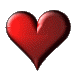 Red heart-shaped icons with varying shades and gradients displayed in a against a light gray background